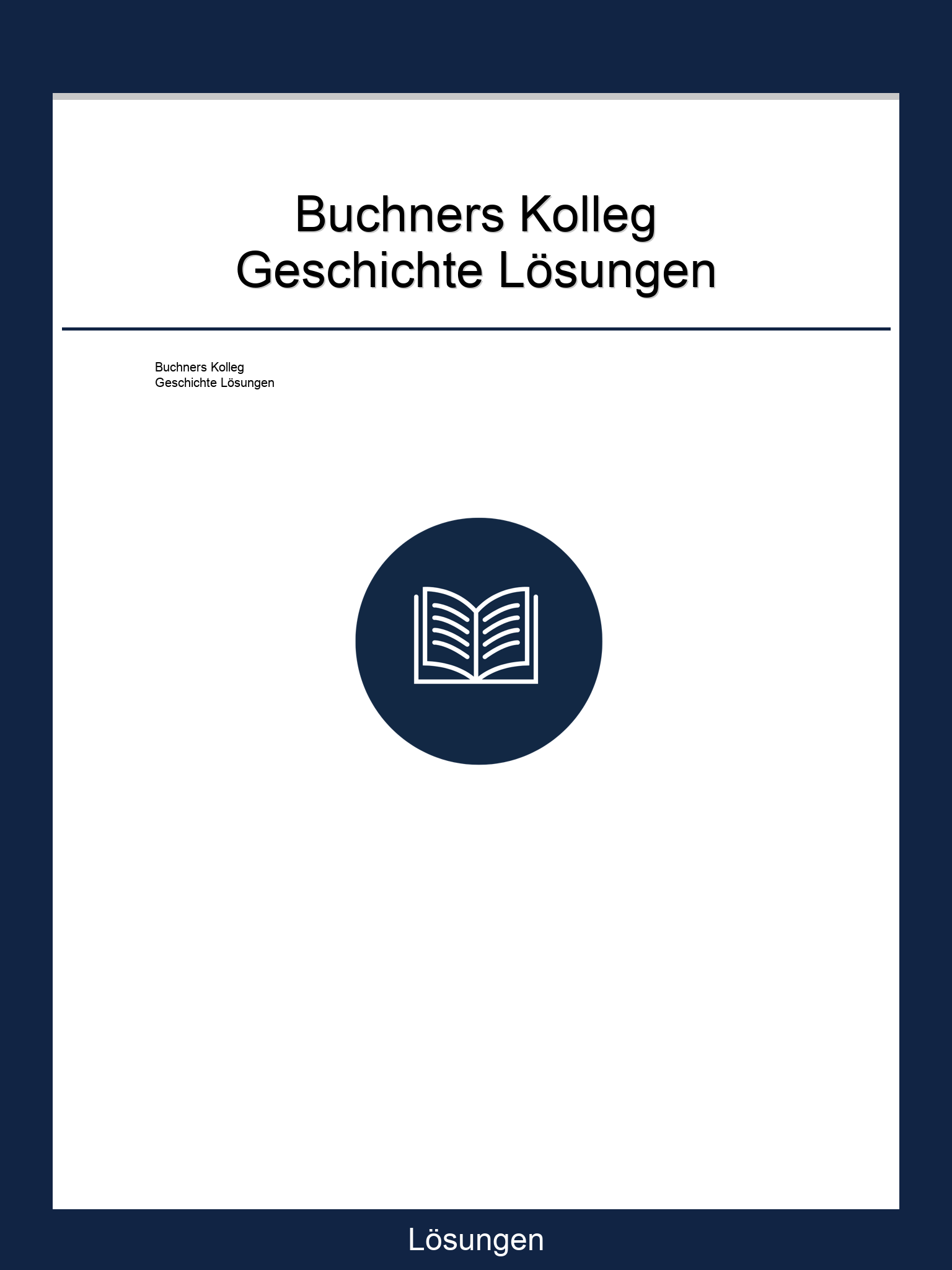 Buchners Kolleg Geschichte Lösungen