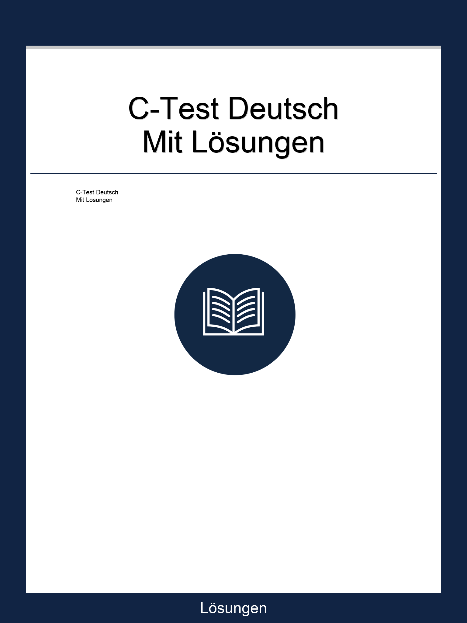 C-Test Deutsch Mit Lösungen PDF