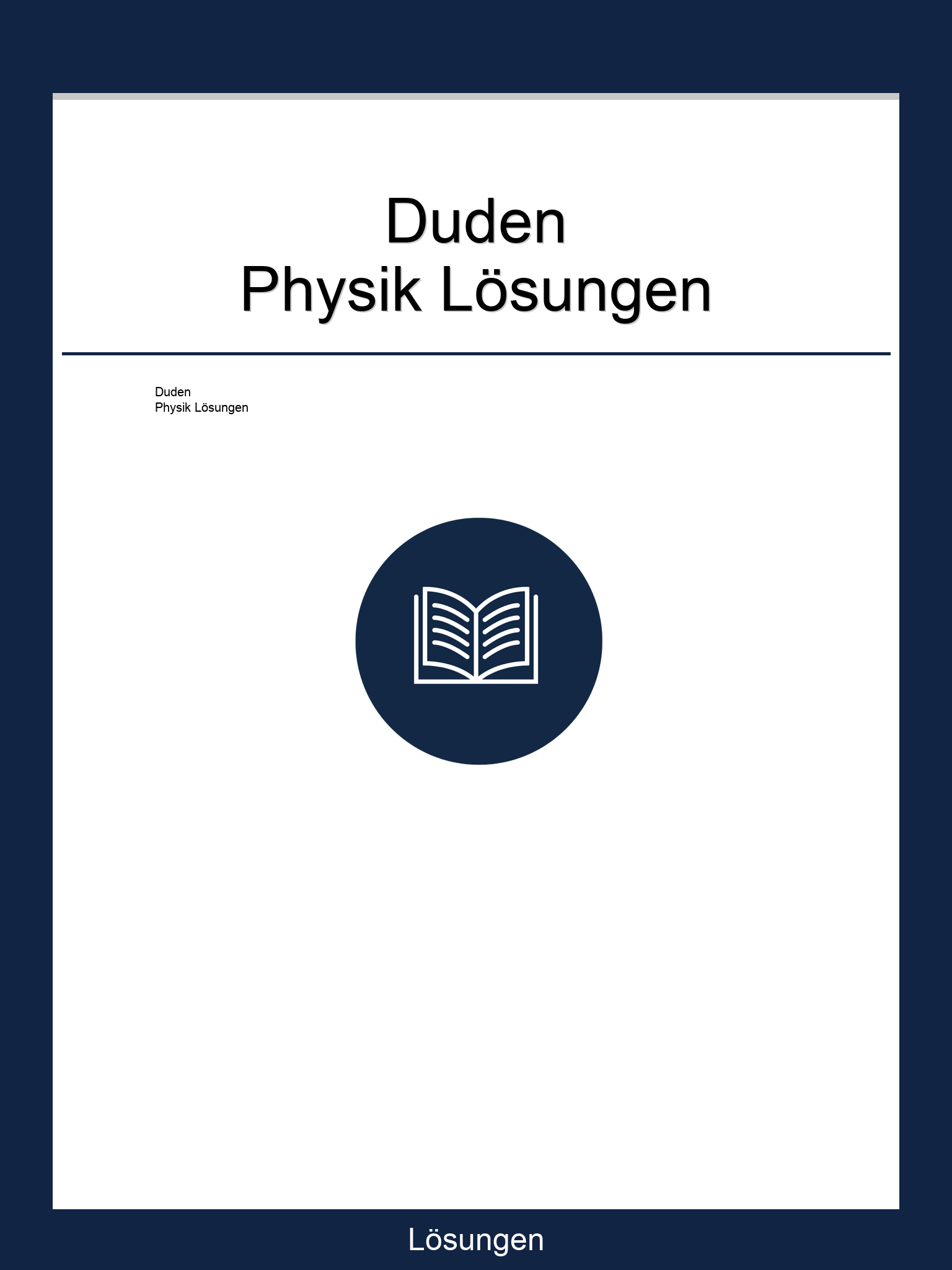 Duden Physik Lösungen PDF