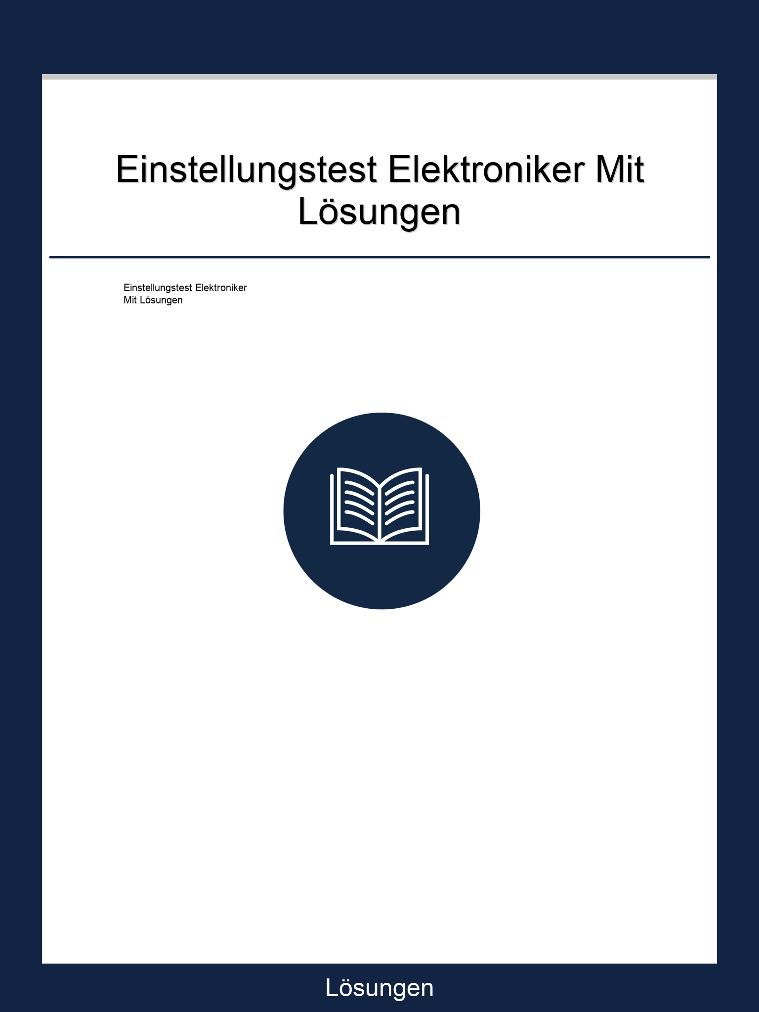 Einstellungstest Elektroniker Mit Lösungen PDF
