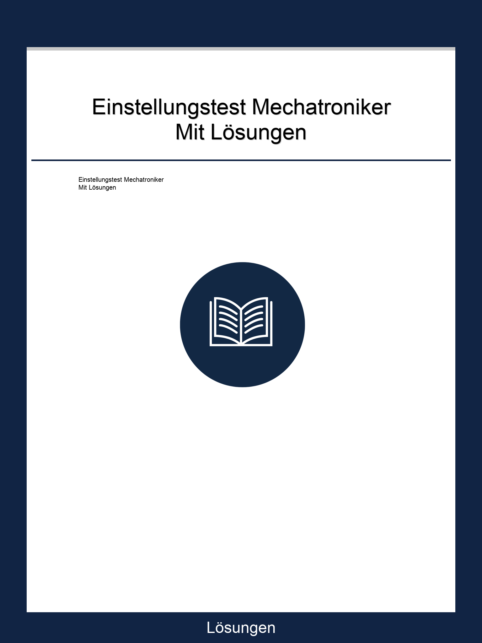 Einstellungstest Mechatroniker Mit Lösungen PDF