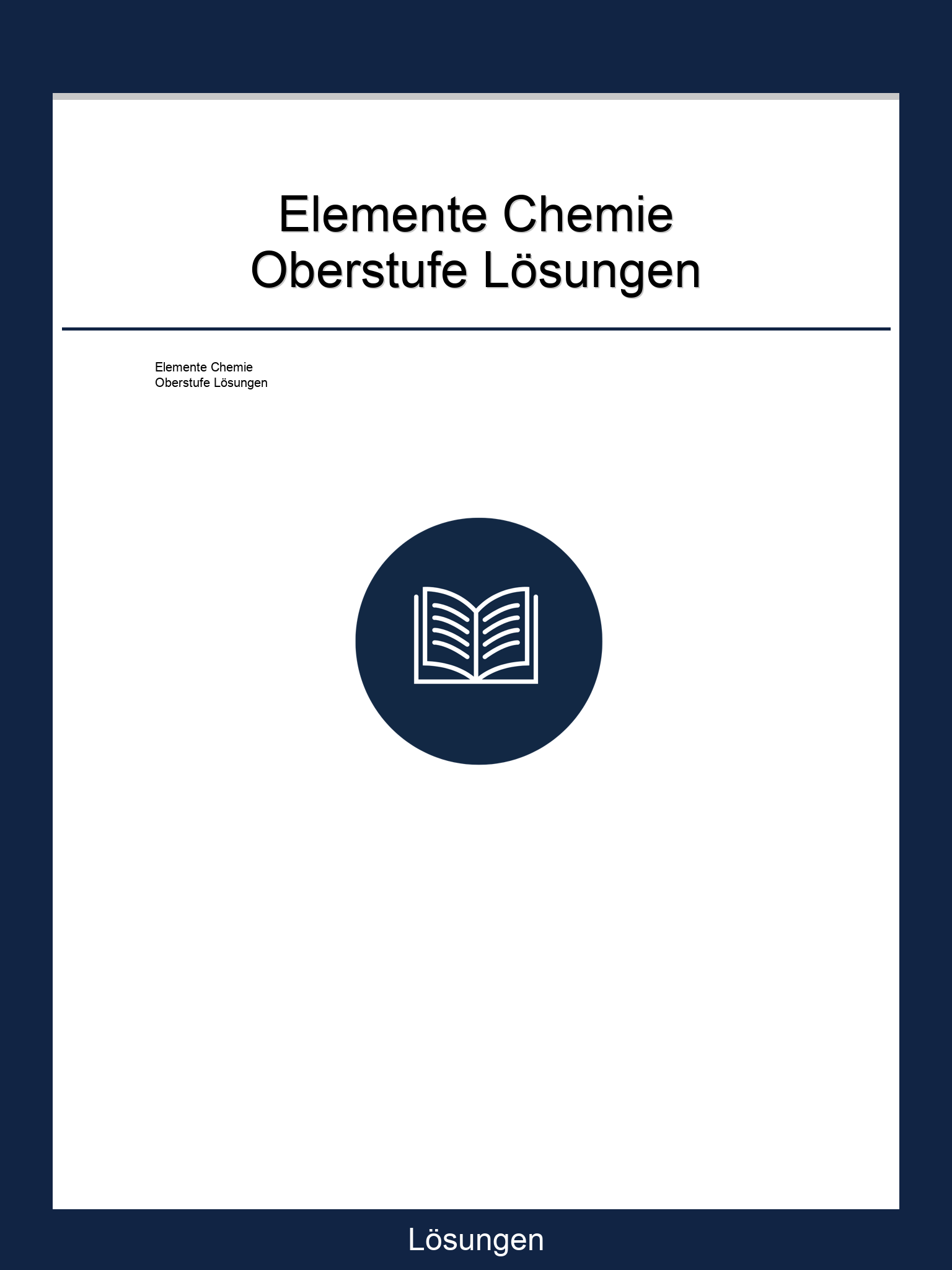 Elemente Chemie Oberstufe Lösungen PDF