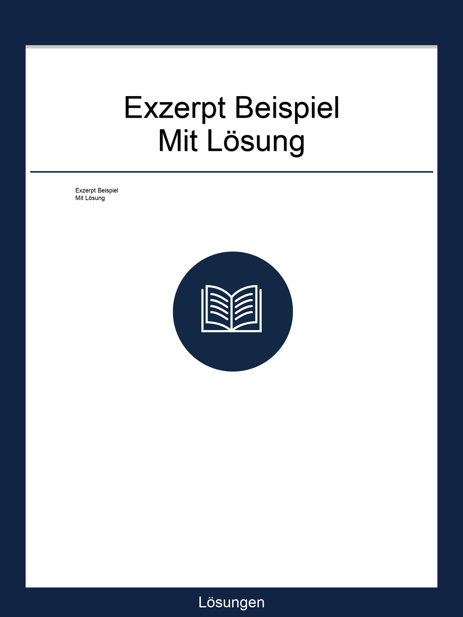 Exzerpt Beispiel Mit Lösung