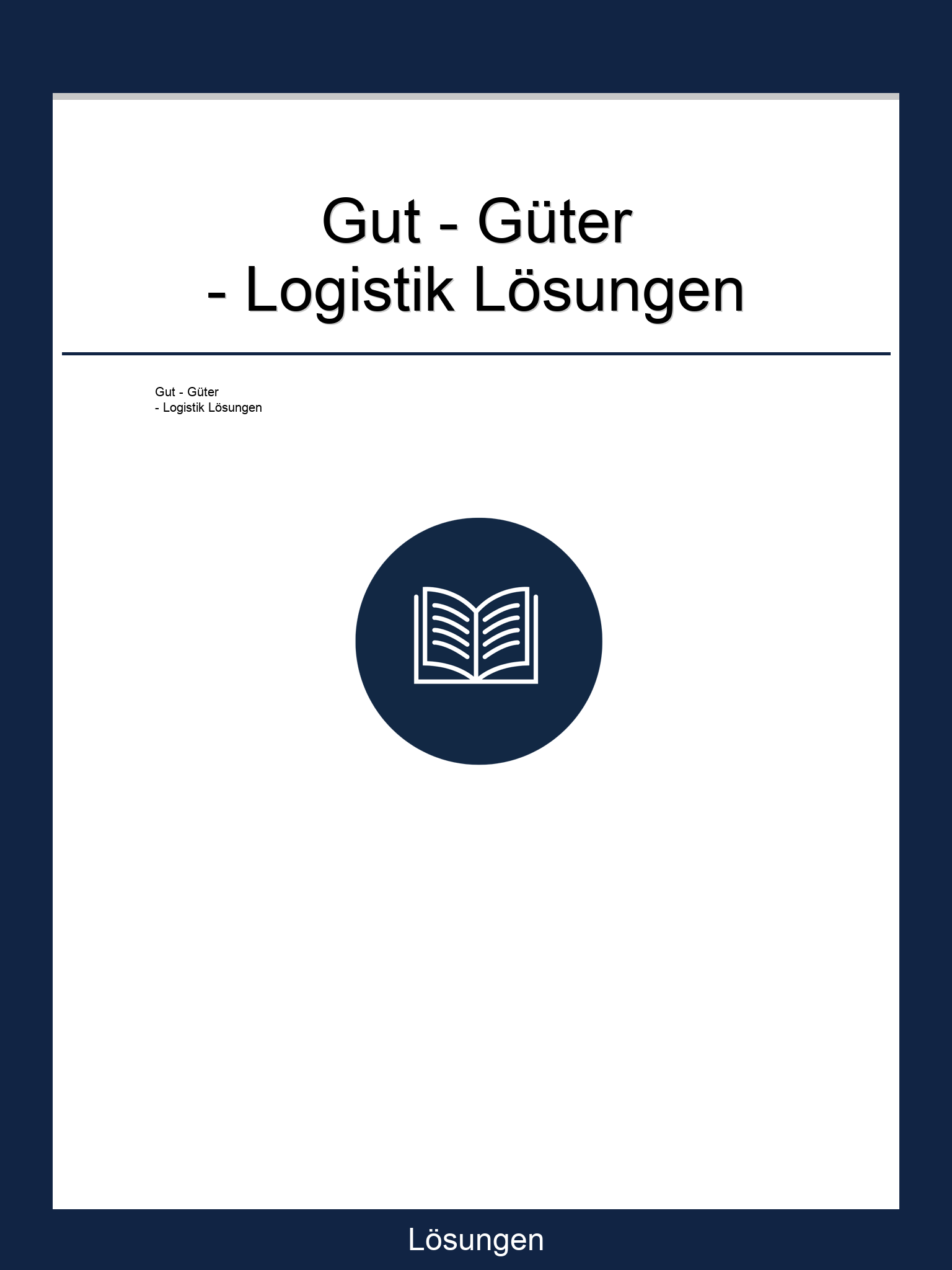 Gut - Güter - Logistik Lösungen PDF