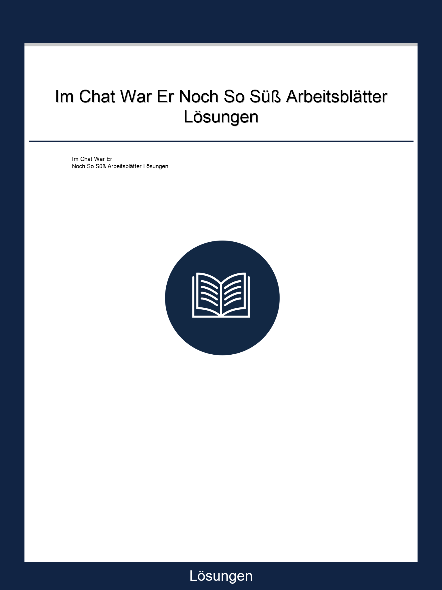 Im Chat War Er Noch So Süß Arbeitsblätter Lösungen
