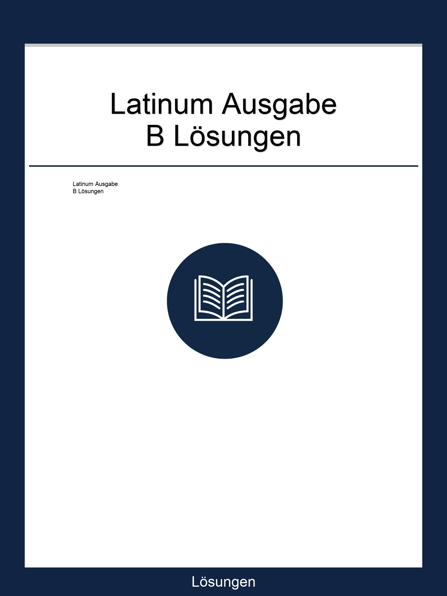 Latinum Ausgabe B Lösungen PDF