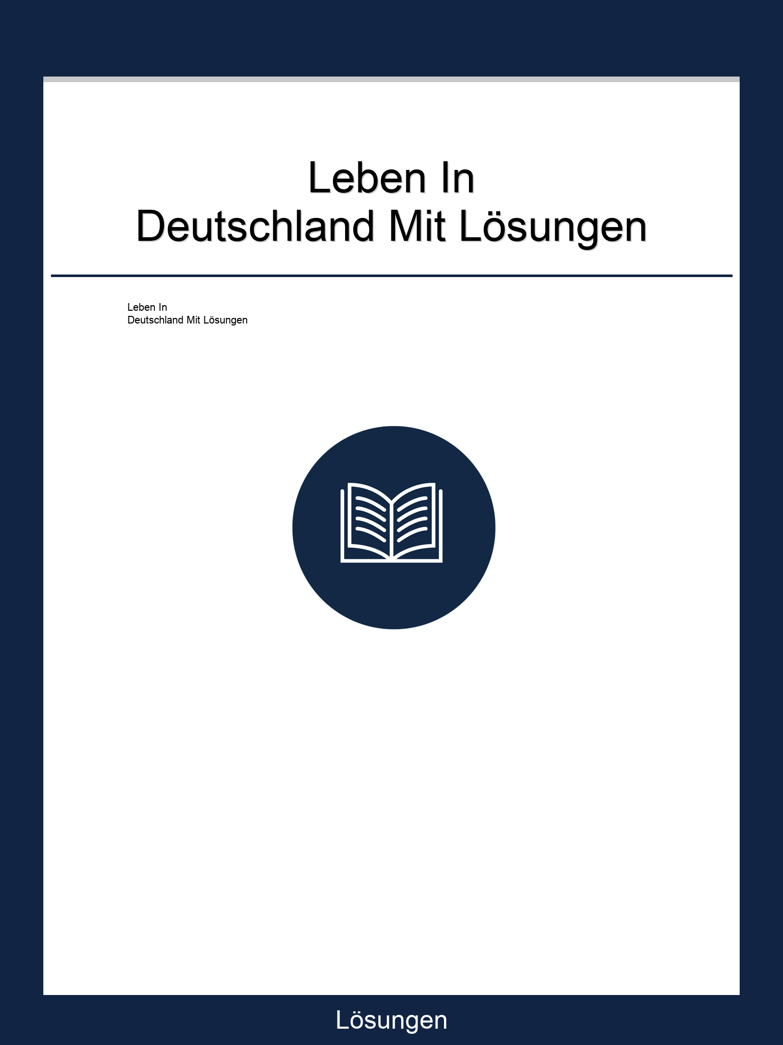 Leben In Deutschland PDF Mit Lösungen