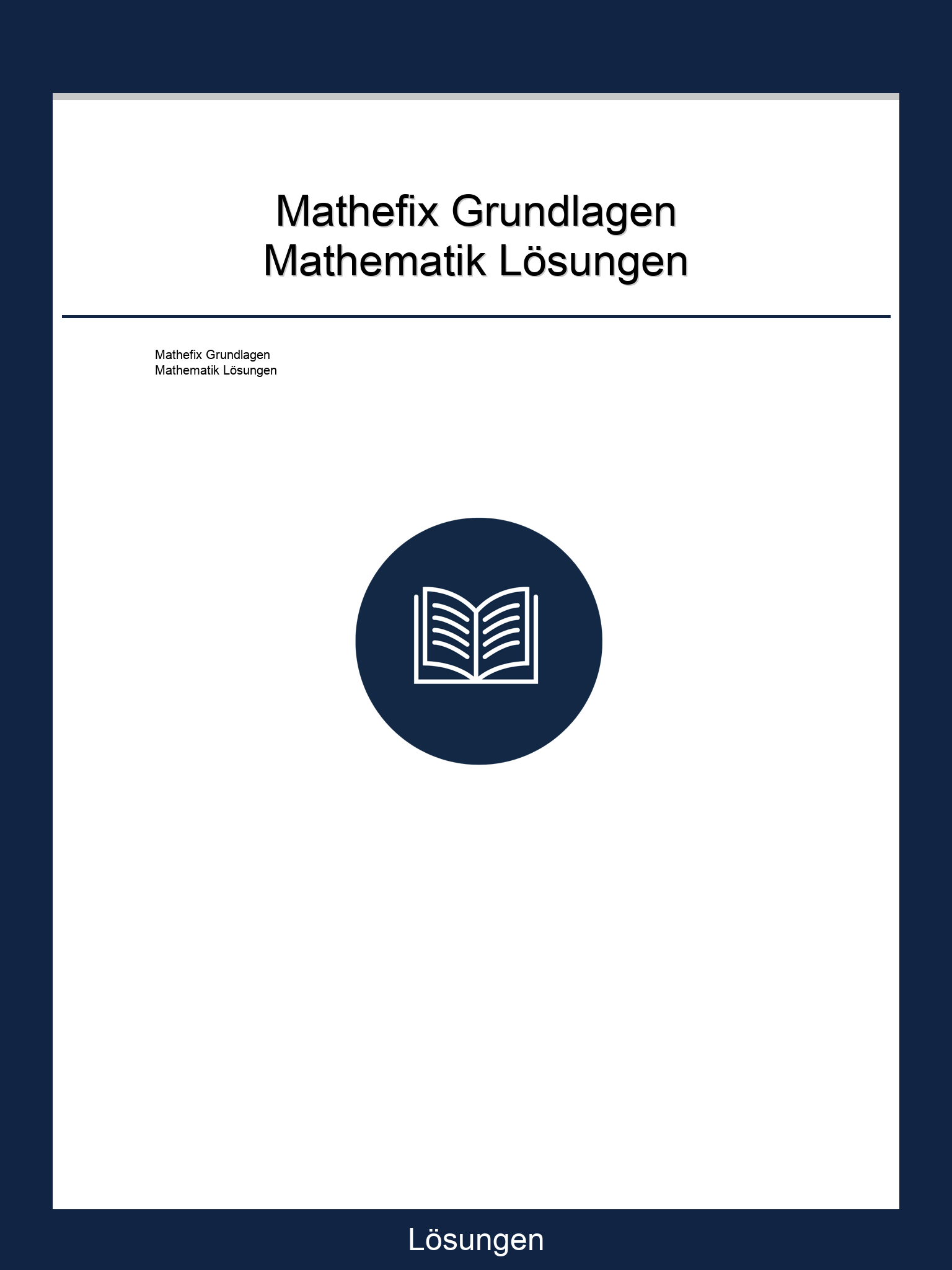 Mathefix Grundlagen Mathematik Lösungen PDF