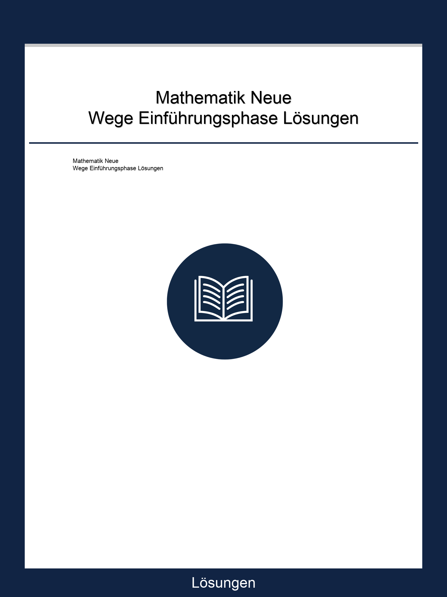 Mathematik Neue Wege Einführungsphase Lösungen PDF