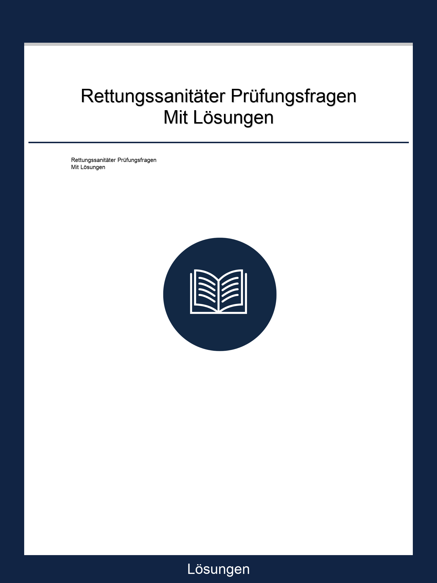 Rettungssanitäter Prüfungsfragen Mit Lösungen PDF