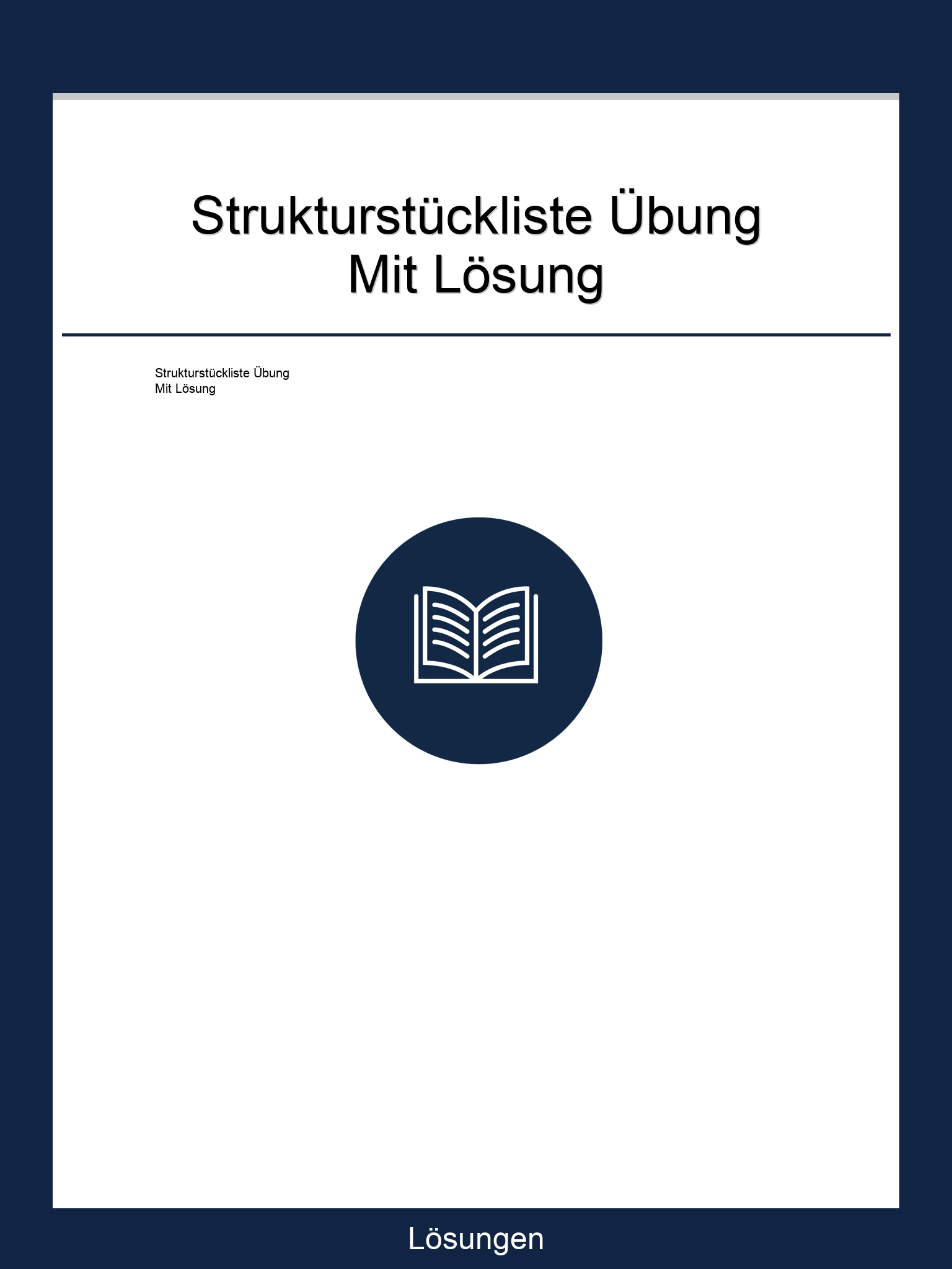 Strukturstückliste Übung Mit Lösung