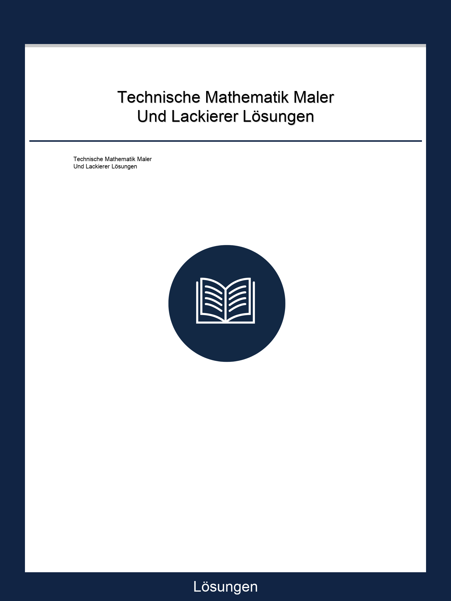 Technische Mathematik Maler Und Lackierer Lösungen PDF