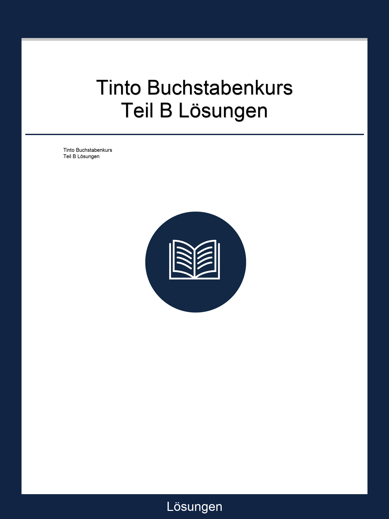 Tinto Buchstabenkurs Teil B Lösungen