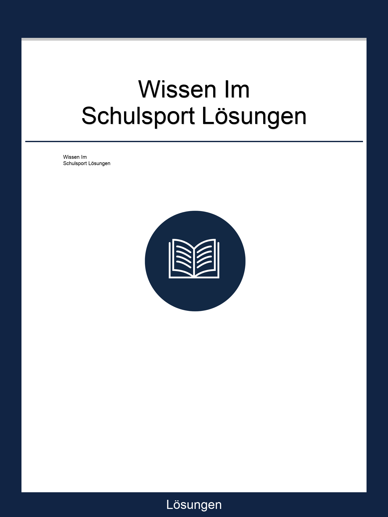 Wissen Im Schulsport Lösungen PDF